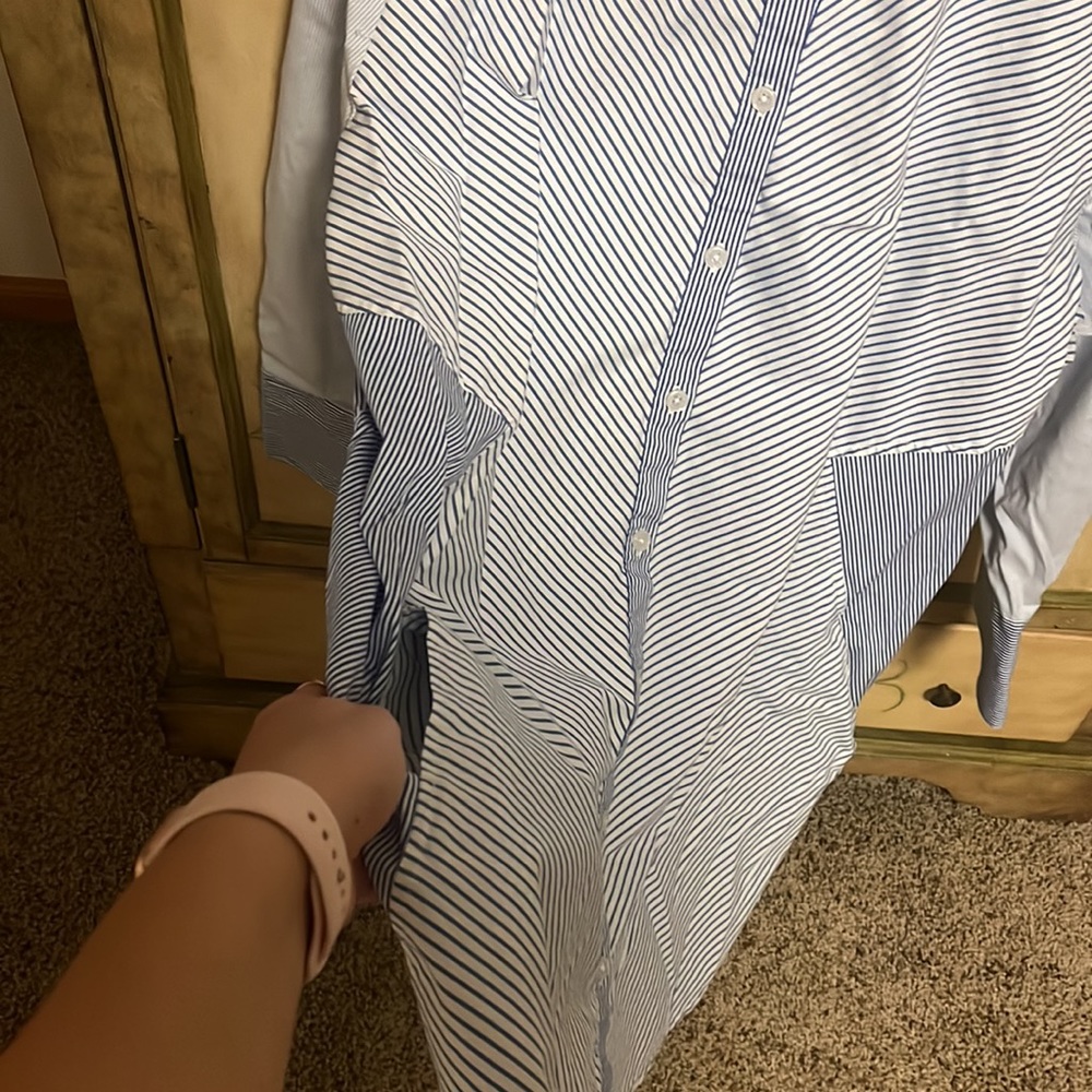 Chicos Blue Button Down With Front Pockets. Size … - image 4